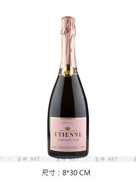 轻奢样板间仿真香槟酒空瓶起泡鸡尾酒柜装饰品摆件假红酒摄影道具