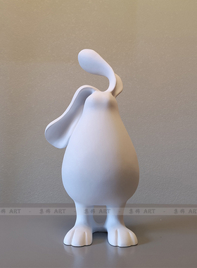 集饰简约现代抽象创意饰品树脂耳机兔摆件客厅书房玄关桌面装饰品