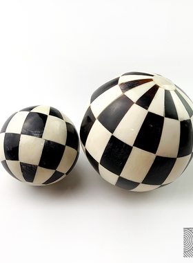 进口全手工黑白欧式风装饰摆件