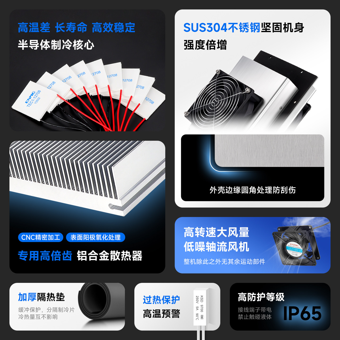 恩爵ENMG工业机柜制冷器75W~600W帕尔贴半导体制冷器DC12V24V48V,淘宝优惠券,粉丝福利购,淘宝优惠卷