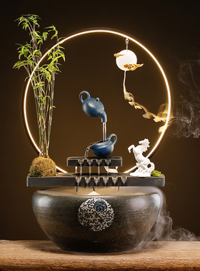 创意流水摆件客厅办公室桌面礼品