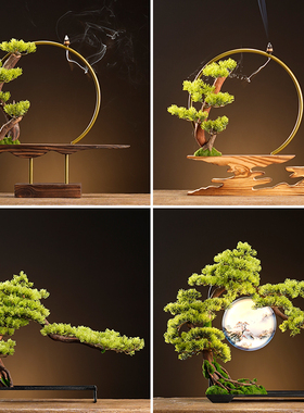 风化实木灯圈装饰摆件可发光铁艺