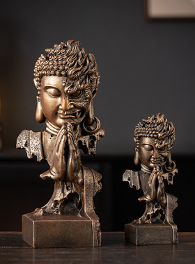 仿石禅意释迦牟尼佛造景佛像摆件