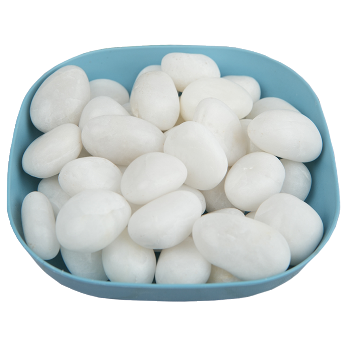 庭院白石子造景天然砾石颗粒装饰花园小石头抛光暖白色鹅卵石铺地 - 图3