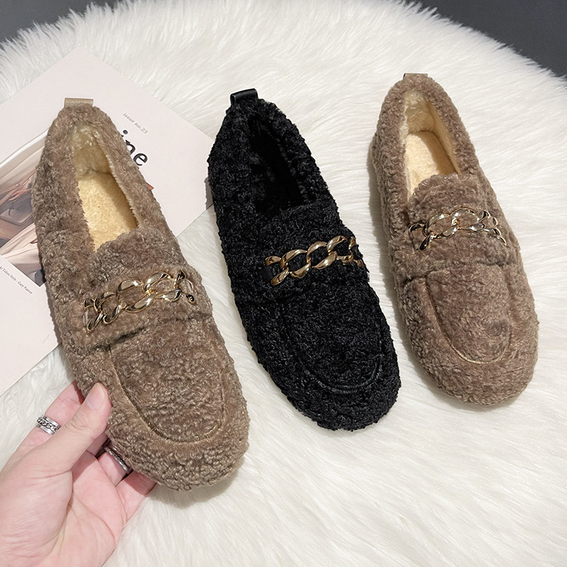 毛毛鞋女秋冬外穿2025新款加绒办公室爆款豆豆鞋软底冬天保暖棉鞋,淘宝优惠券,粉丝福利购,淘宝优惠卷