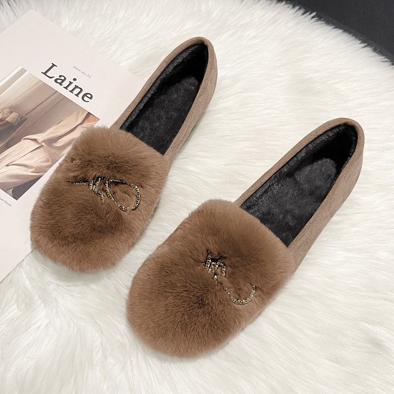 豆豆鞋女秋冬外穿加绒2025年新款踩屎感爆款懒人瓢鞋平底毛毛棉鞋,淘宝优惠券,粉丝福利购,淘宝优惠卷