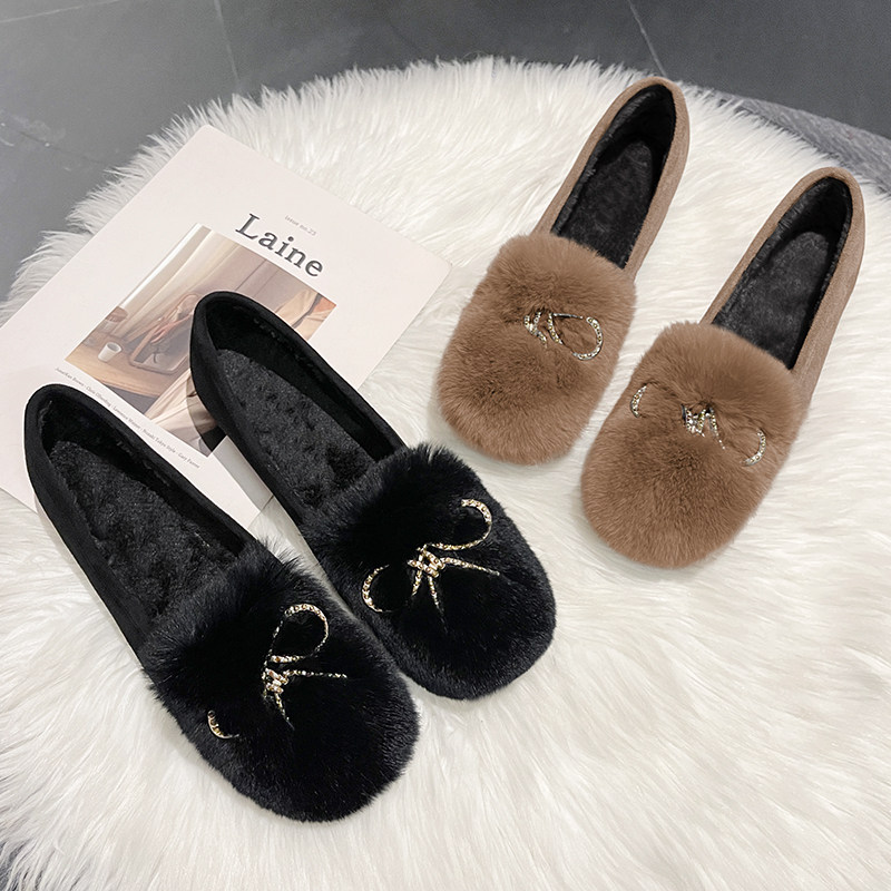 豆豆鞋女秋冬外穿加绒2025年新款踩屎感爆款懒人瓢鞋平底毛毛棉鞋,淘宝优惠券,粉丝福利购,淘宝优惠卷