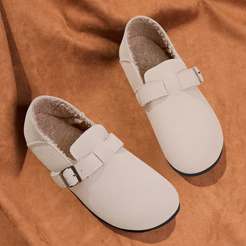 勃肯鞋女加绒2025新款豆豆一脚蹬桑坡毛毛鞋外穿百搭防水博肯棉鞋,淘宝优惠券,粉丝福利购,淘宝优惠卷