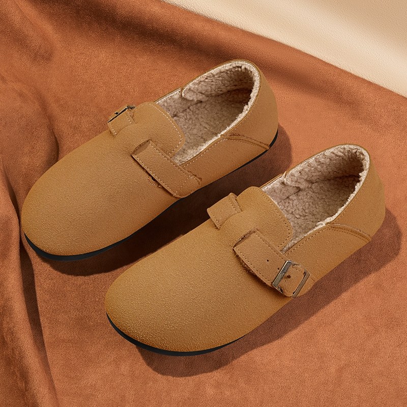 勃肯鞋女加绒2025新款豆豆一脚蹬桑坡毛毛鞋外穿百搭防水博肯棉鞋,淘宝优惠券,粉丝福利购,淘宝优惠卷