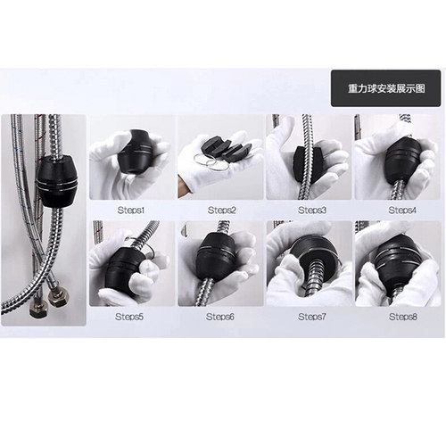 厨房龙头配件 抽拉式面盆水龙头铅球重力球 伸缩黑色牵引球坠锤 - 图3
