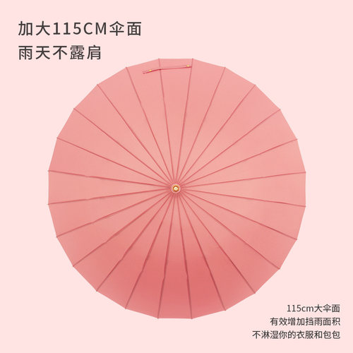 24骨遇水开花雨伞女生高颜值长柄直杆伞双人大号抗风晴雨两用伞男 - 图2