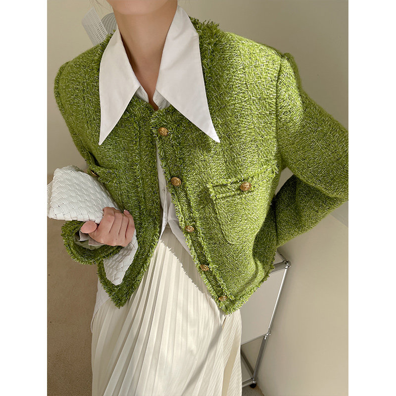 钱谷谷65羊毛~小香女气质名媛夹克 钱谷谷短外套