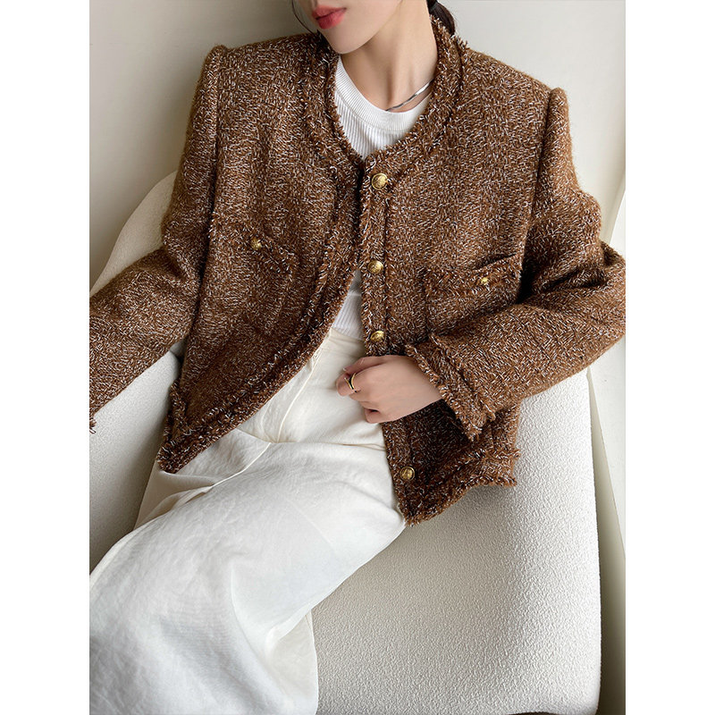 钱谷谷65羊毛~小香女气质名媛夹克 钱谷谷短外套