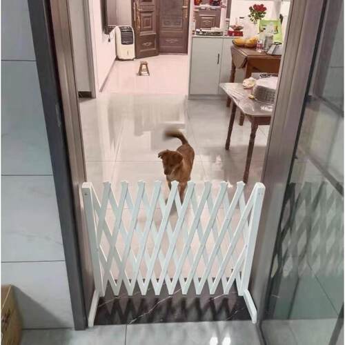 宠物围栏狗笼隔断拦狗栅栏阳台隔离门可伸缩栅栏门挡狗挡猫兔护栏 - 图1