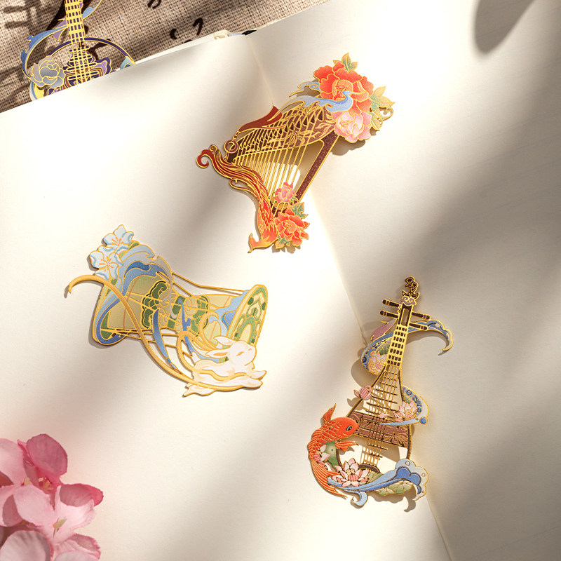 古典中国风书签教师节礼物礼盒金属书签定制精致高档金属黄铜书签古风故宫文创纪念品小学生送老师纪念品