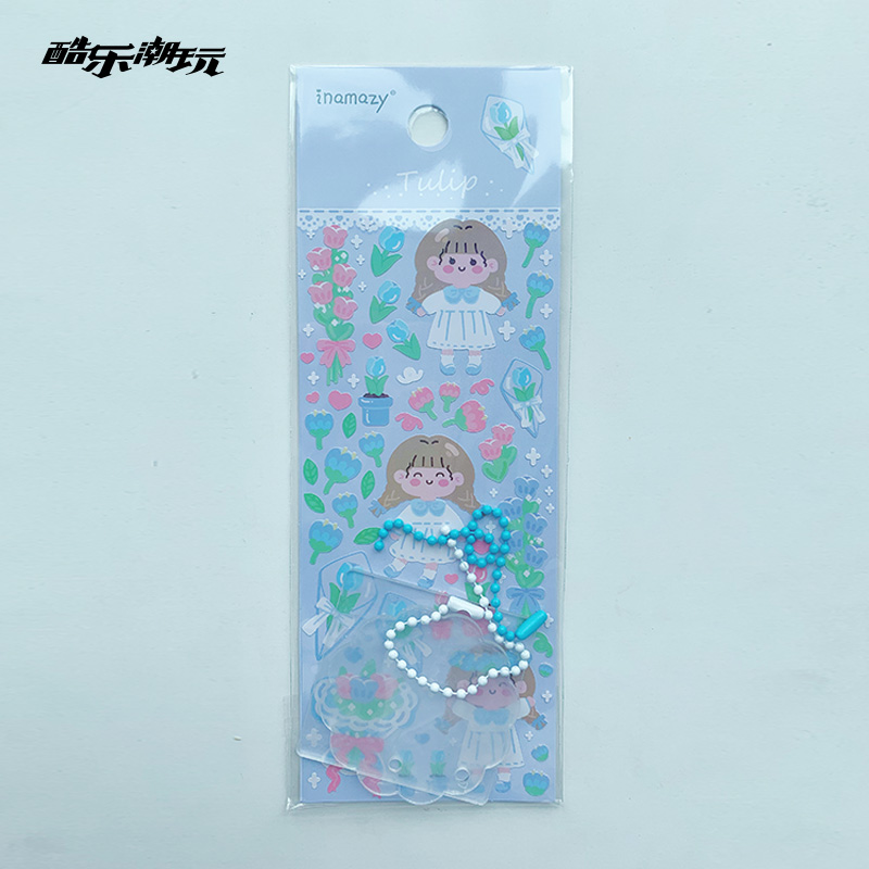 酷乐潮玩 咕卡贴纸套装酥梨郁金香diy手工玩具咕咔手帐亚克力吊坠 - 图1