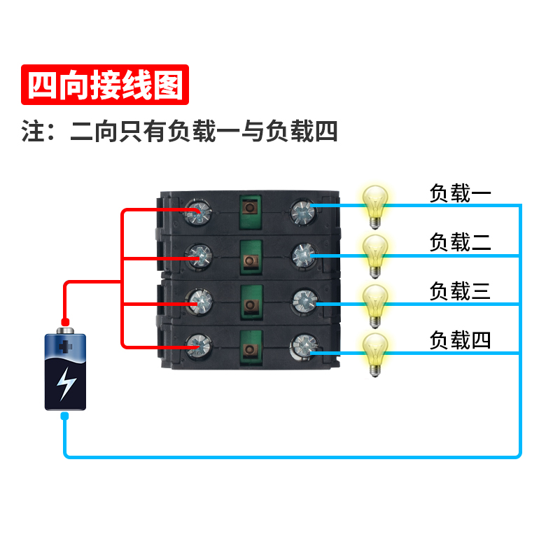 十字开关主令控制两向四向自复正反转换向4022手柄摇杆倒顺二向 - 图3