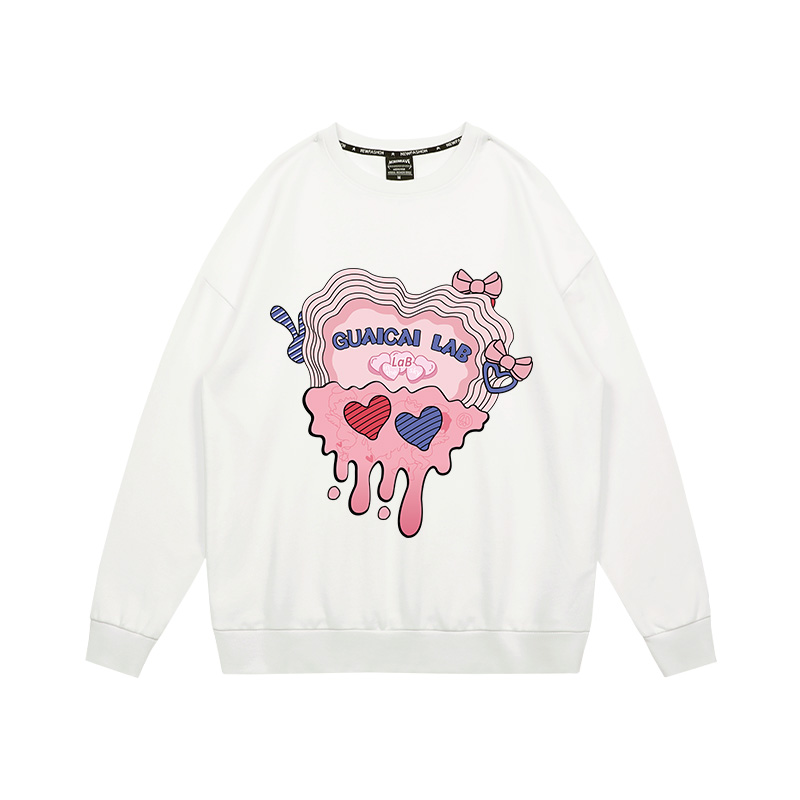 甜酷风春秋黑色宽松圆领2022卫衣 乖才卫衣/绒衫