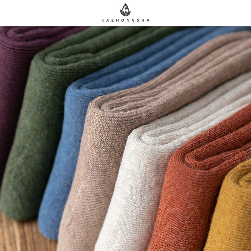 纯棉秋冬加绒中筒袜 卡中莎短袜/打底袜/丝袜/美腿袜