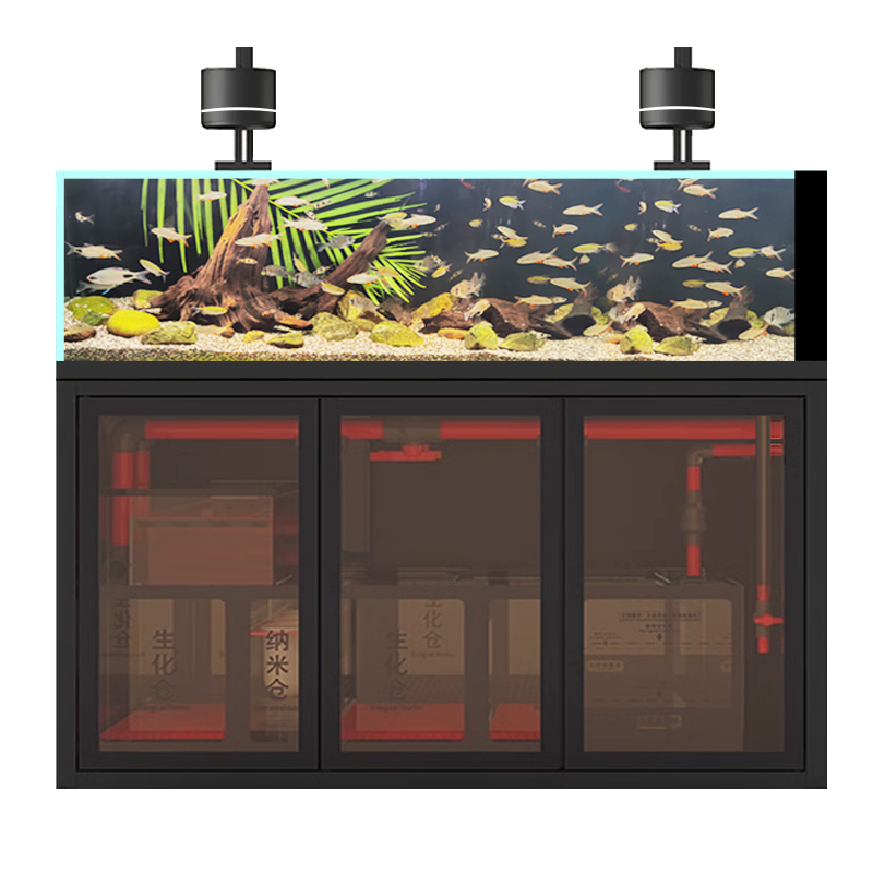 鱼缸水草缸水族箱底滤客厅超白玻璃兰寿溪流缸包背侧溢流生态海缸-图3
