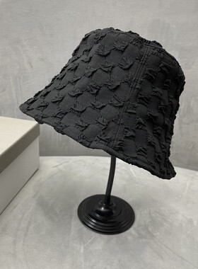 [家]新款云感泡泡格子渔夫帽日系少女街头显脸小薄款遮阳帽x