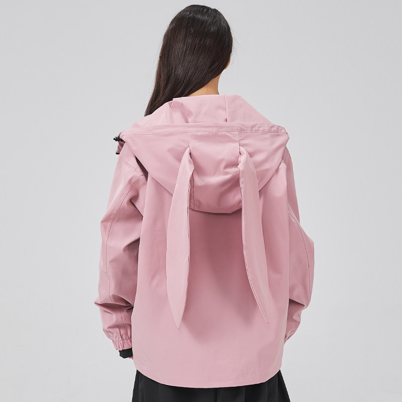 DOOREK可爱兔子滑雪服外套加棉兔耳朵专业防水透气保暖男女同款 - 图0