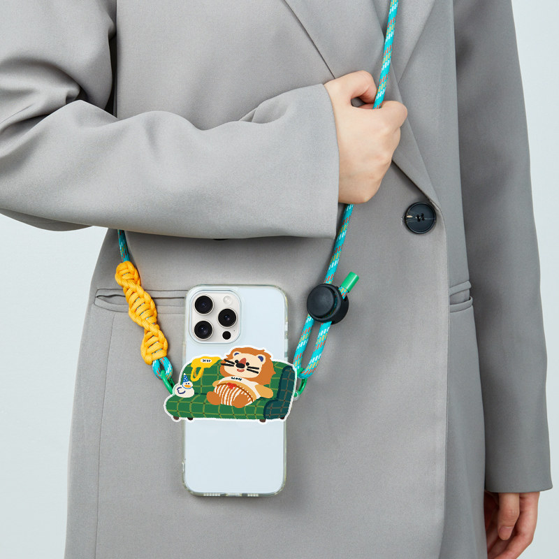 沙发懒狮子手机背夹挂绳长款可背挂链通用可调节新款手腕可拎女款便携网红创意时尚防丢挂件潮牌挂脖背带高级,淘宝优惠券,粉丝福利购,淘宝优惠卷