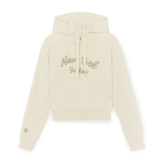 MLB官方 女款短款学院风连帽针织套衫毛衣25秋季新款KPV04/PTB09