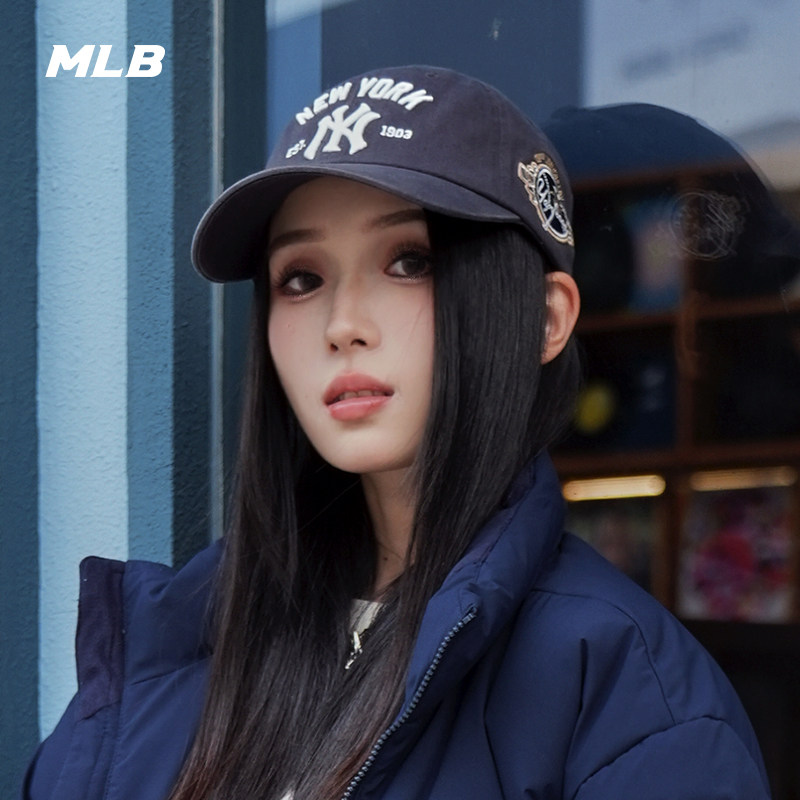 MLB官方张凌赫KARINA同款男女时尚复古软顶棒球帽25秋冬新款CPB10,淘宝优惠券,粉丝福利购,淘宝优惠卷