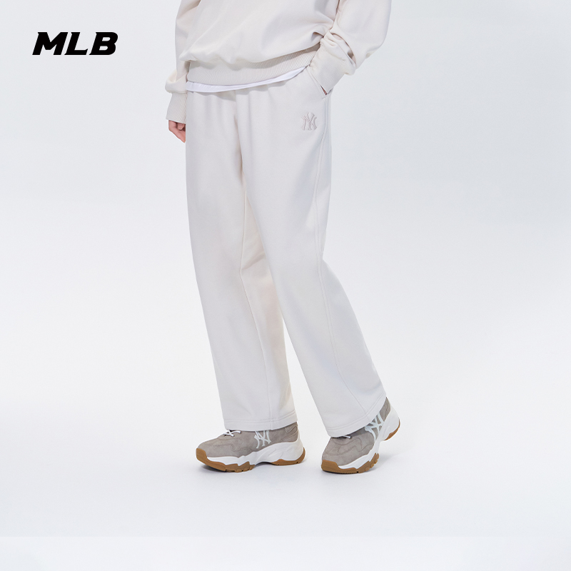 MLB官方 男女情侣保暖加绒百搭阔腿街头休闲长裤25冬季新款PTB22 - 图1