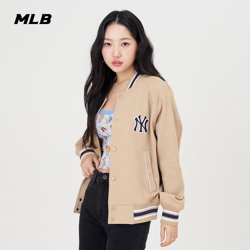 MLB官方张凌赫明星同款男女情侣老花棒球服外套24春季新款JPM04-图3