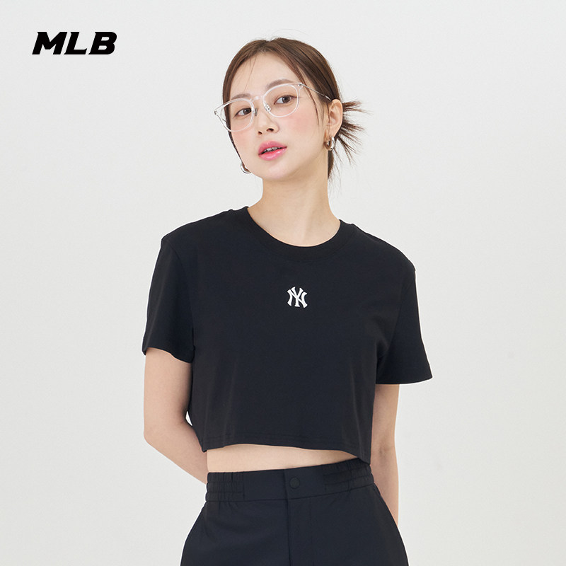 MLB官方 女款百搭T恤简约纯色圆领小logo短袖TSB04,淘宝优惠券,粉丝福利购,淘宝优惠卷
