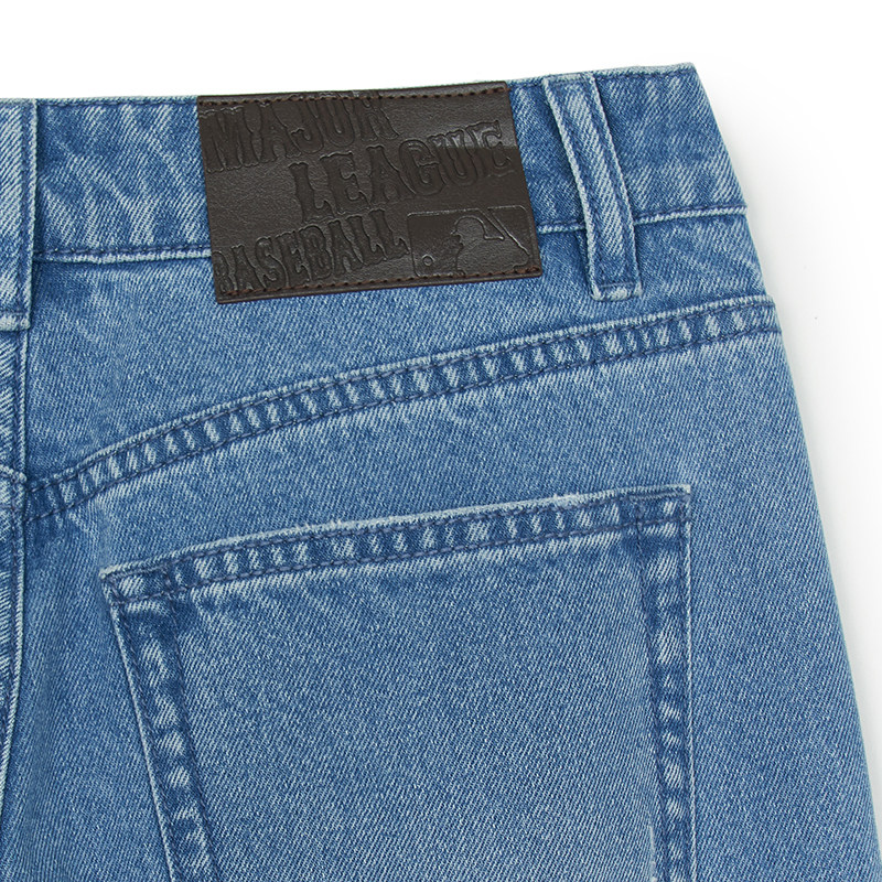 MLB官方 女款时尚潮流百搭牛仔裤刺绣LOGO阔腿裤25秋季新款DPG03,淘宝优惠券,粉丝福利购,淘宝优惠卷