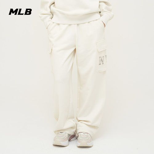 MLB官方男女情侣工装风大口袋休闲长裤舒适阔腿裤春夏PTB14 - 图3