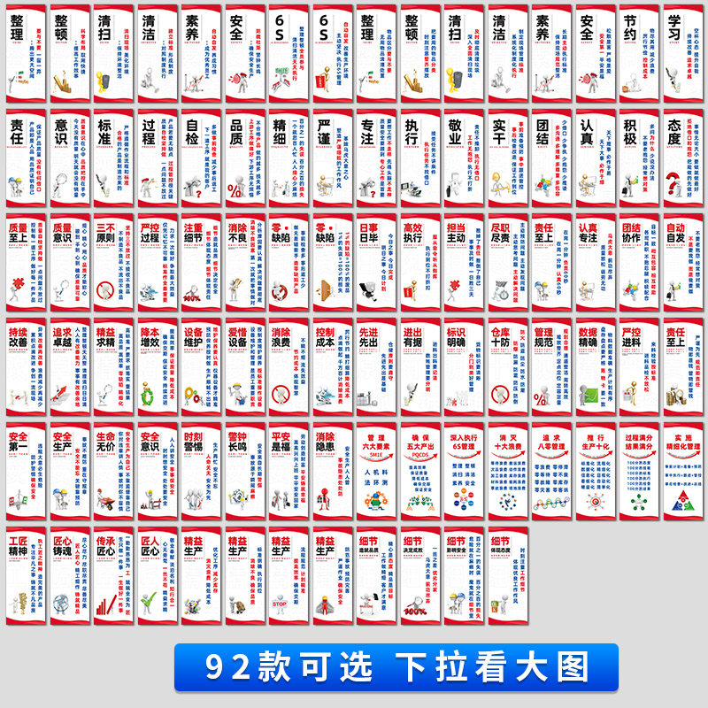 车间工厂5S标语品质仓库安全生产标识6S/7S/8S管理质量看板制度牌 - 图2