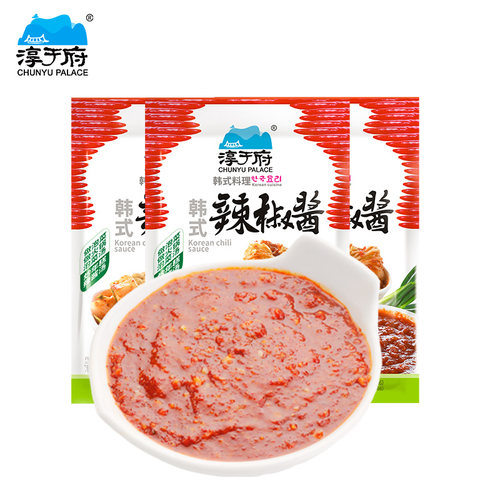 淳于府韩式辣椒酱200gX3韩国风味甜辣酱辣白菜腌制专用酱料炒年糕 - 图0