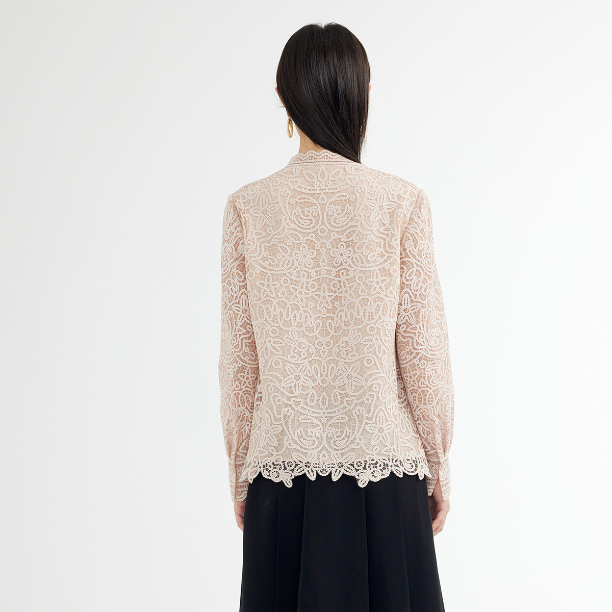 vgrass维格娜丝冬季新款蕾丝衬衫 vgrass女装衬衫