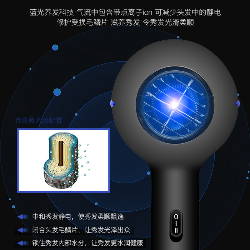 弗雷德卓思米专卖店电吹风机家用理发店发廊大小功率负离子护发吹风筒宿舍用学生静音0