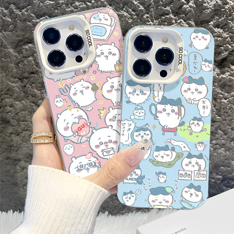 适用chiikawa苹果16promax手机壳iPhone15plus吉伊卡哇14pm可爱12mini小八x乌萨奇11镭射8plus女款13套xr外xs - 图1