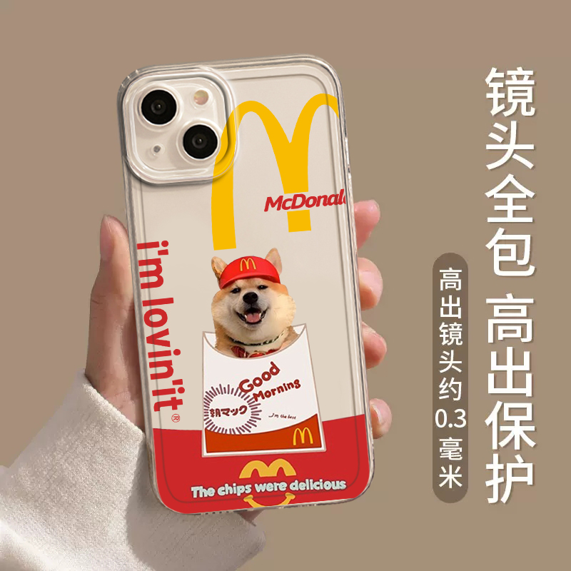 M记麦门适用苹果15手机壳14情侣13promax透明11柴犬iPhonex猫咪12mini新款plus男生xr软壳可爱硅胶简约保护套 - 图0