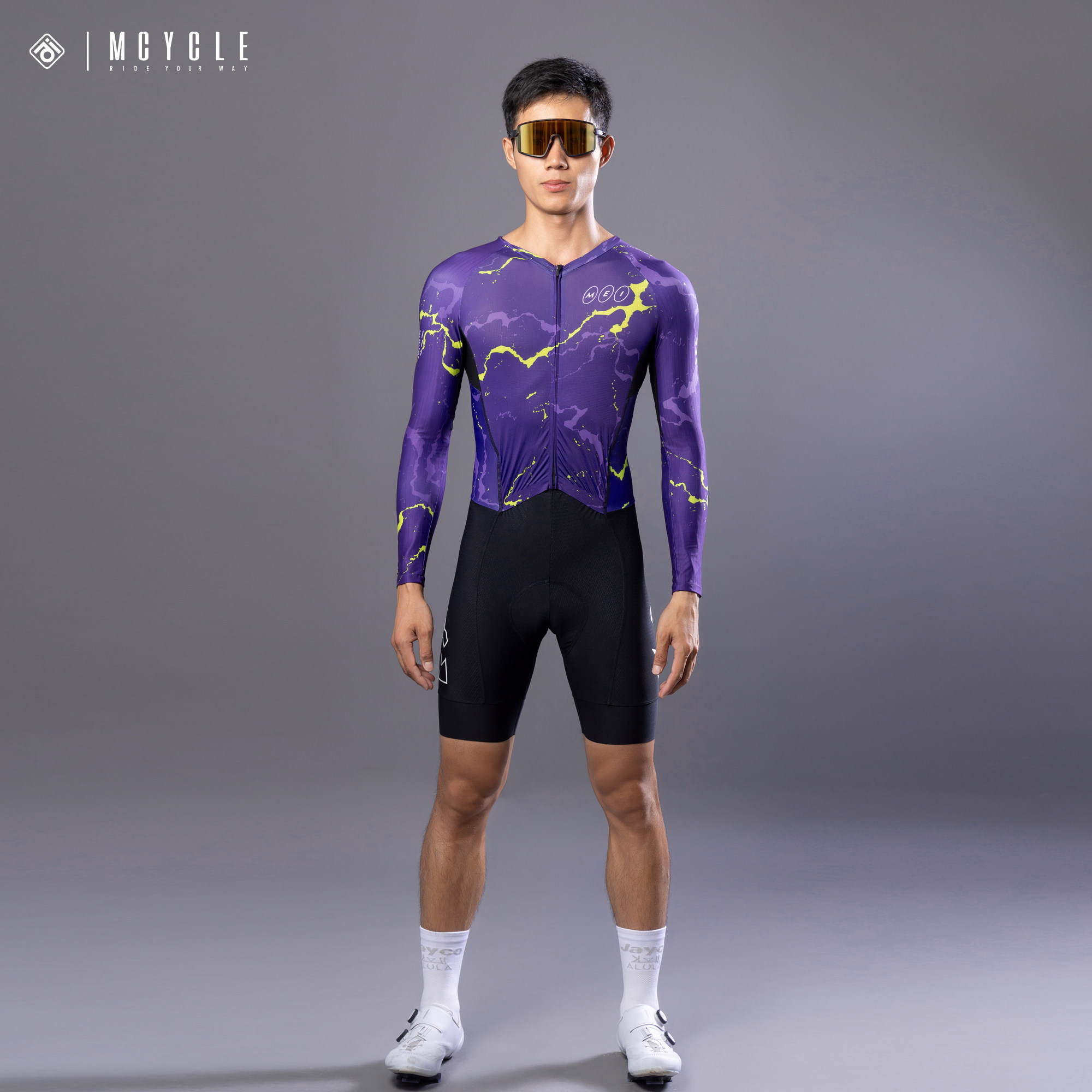 魅骑mcycle男款连体骑行服长袖公路山地车双箭头裤垫速干透气春秋,淘宝优惠券,粉丝福利购,淘宝优惠卷