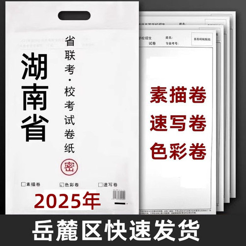 2025年湖南省美术联考纸统考校考模拟试卷纸6K规格艺术生专用考试纸素描纸色彩纸8开水粉纸速写纸绘画 - 图0