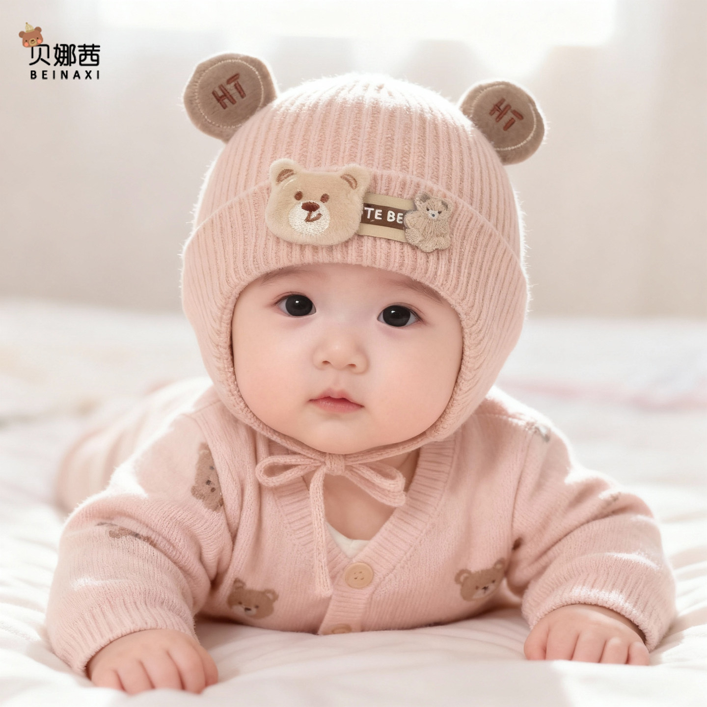 婴儿帽子秋冬季宝宝针织保暖加厚护耳帽婴幼儿防风卡通毛线帽冬天,淘宝优惠券,粉丝福利购,淘宝优惠卷