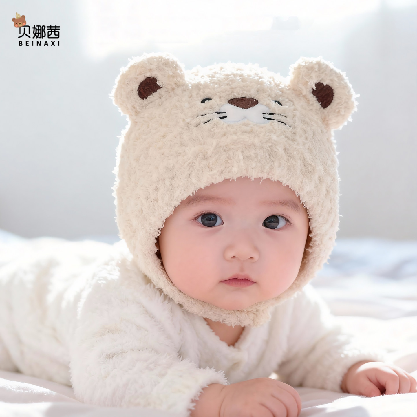 婴儿帽子秋冬季可爱宝宝毛线帽婴幼儿针织帽保暖护耳防风冬天加厚,淘宝优惠券,粉丝福利购,淘宝优惠卷