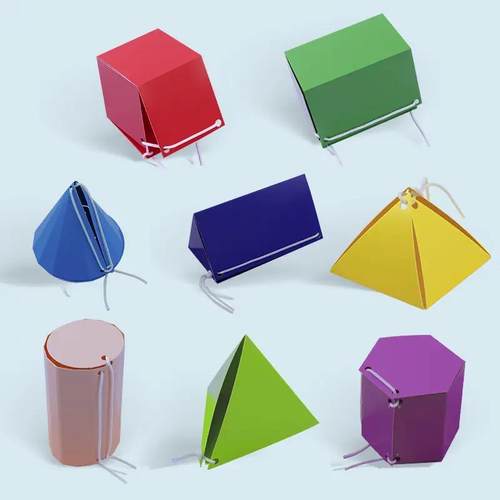 拉绳DIY立体几何书加量12款小学数学启蒙空间思维训练手工模型 - 图2