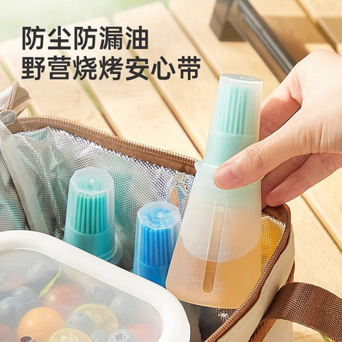 自带油刷防漏控油防漏油硅胶油瓶刷子烘焙烧烤刷户外烧烤油刷烙饼 - 图1
