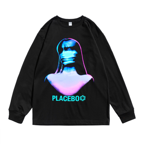 欧美Placebo安慰剂工业摇滚乐队个性街头印花T恤长袖圆领男女宽松 - 图0