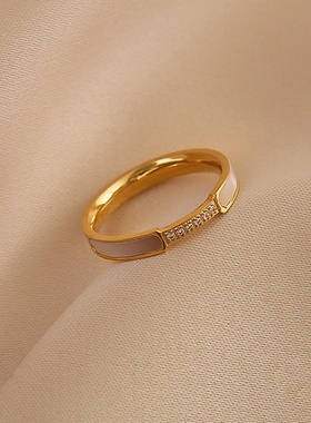 饰品女高级感戒指轻奢日系精致细圈食指时尚气质百搭戒指小众设计