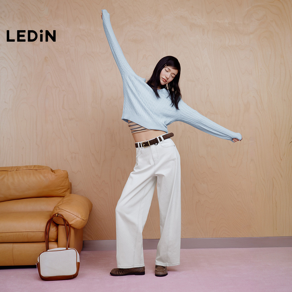 【7-day】乐町绞花宽松毛衣女冬季新款内搭上衣毛针织衫,淘宝优惠券,粉丝福利购,淘宝优惠卷