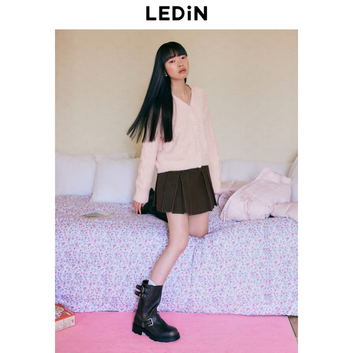 【LOTSYOU联名】乐町商场同款线开衫冬季新款毛衣外套C1EDE4414 - 图0